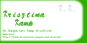 krisztina kamp business card